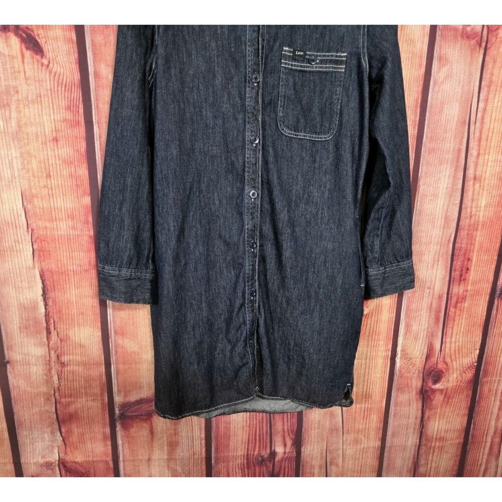 Lee Dark Blue Denim Shirt Dress M - Picture 4 of 8